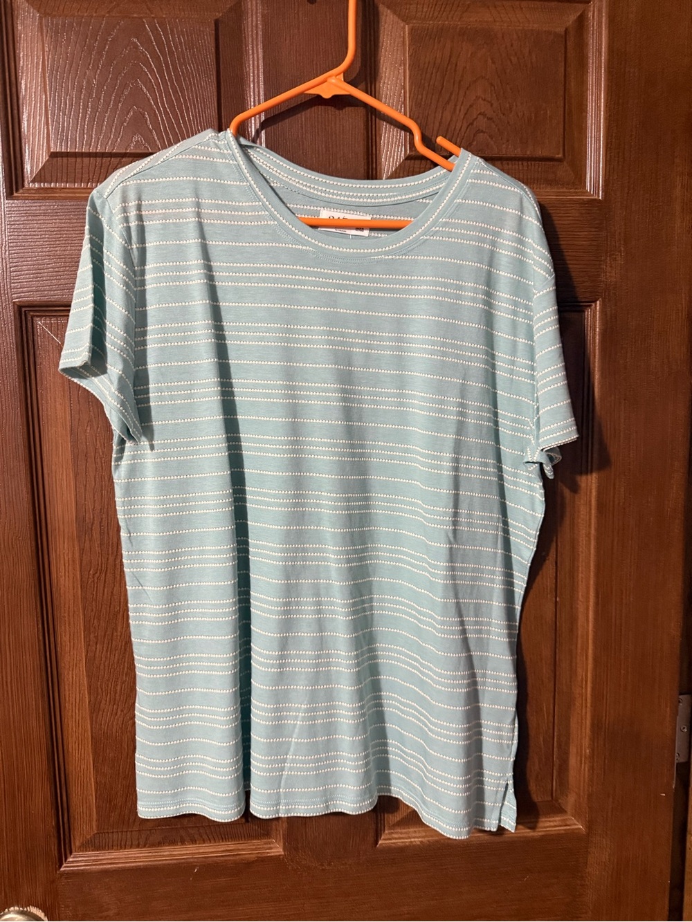 24/7 Maurice’s Light Aqua Striped Short-Sleeve Tee
